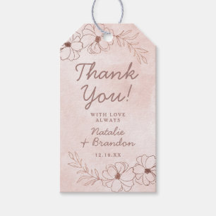 Blush Pink & Rose Gold Foil Wedding Thank You Gift Tags