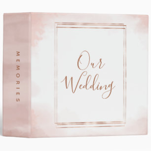 Blush Pink & Rose Gold Frame Wedding Photo Album Binder