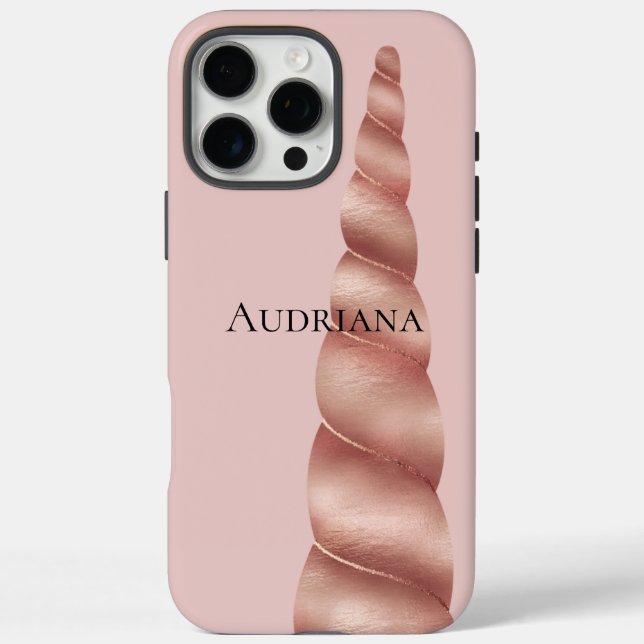 Blush Pink Rose Gold Glam Unicorn  Case-Mate iPhone Case (Back)