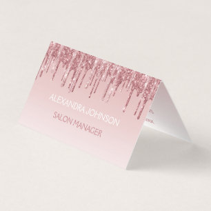 Blush Pink - Rose Gold Glitter and Sparkle Business Card