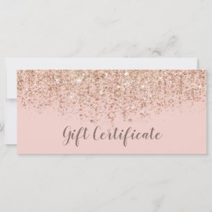 Blush Pink & Rose Gold Glitter Gift Certificate