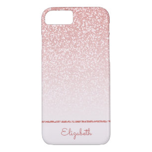 Blush Pink Rose Gold Glitter Stripe Personalized Case-Mate iPhone Case