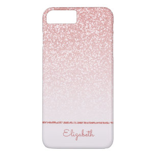 Blush Pink Rose Gold Glitter Stripe Personalized Case-Mate iPhone Case