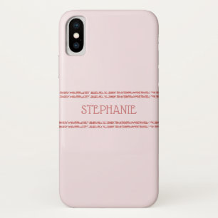 Blush Pink Rose Gold Glitter Stripes Personalized Case-Mate iPhone Case