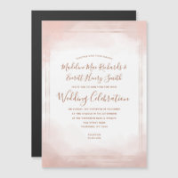 Blush Pink & Rose Gold Magnetic Wedding Invitation