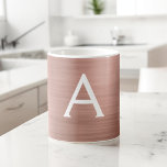 Blush Pink - Rose Gold Metallic Monogram Name Coffee Mug<br><div class="desc">Blush Pink - Rose Gold Faux Metallic Stainless Steel Foil Monogram Name and Initial Coffee or Tea Mug. The coffee cup makes the perfect Christmas or Sweet 16,  18th,  30th,  40th,  50th,  60th birthday gift for someone who loves modern and elegant rose gold.</div>