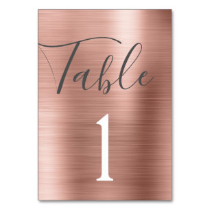 Blush Pink - Rose Gold Metallic Numéro de table