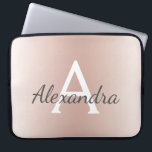 Blush Pink Rose Gold Metallic Ombre Monogram Laptop Sleeve<br><div class="desc">Blush Pink Rose Gold Metallic Modern and Elegant Monogram Case. This case can be customized to include your initial and first name and makes a great girly Christmas or Sweet 16 Birthday gift.</div>