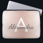 Blush Pink Rose Gold Metallic Ombre Monogram Laptop Sleeve<br><div class="desc">Blush Pink Rose Gold Metallic Modern and Elegant Monogram Case. This case can be customized to include your initial and first name and makes a great girly Christmas or Sweet 16 Birthday gift.</div>