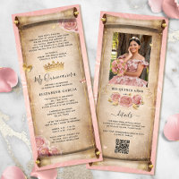Blush Pink Rose Gold Mis Quince Photo Scroll