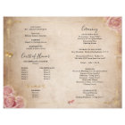 Blush Pink Rose Gold Parchment Quinceanera Program