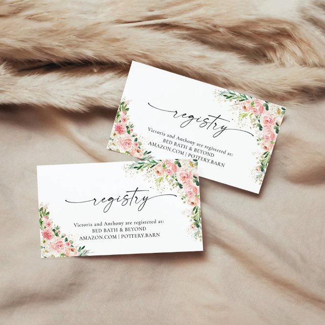 Blush Pink Rose Gold Registry Enclosure Card (Creator Uploaded)