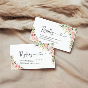 Blush Pink Rose Gold Registry Enclosure Card