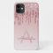 Blush Pink - Rose Gold Sparkle Glitter Monogram