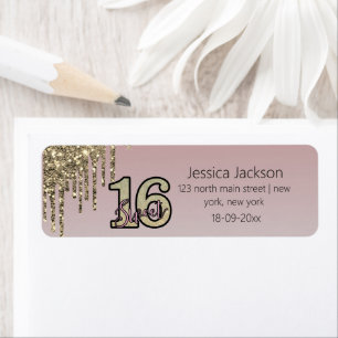 Blush Pink  Rose Gold Sweet Sixteen