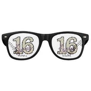 Blush Pink  Rose Gold Sweet Sixteen Retro Sunglasses
