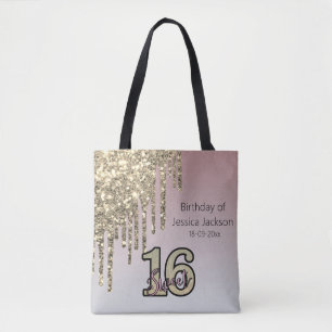 Blush Pink  Rose Gold Sweet Sixteen Tote Bag