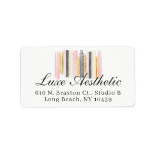 Blush Pink & Rose Gold Watercolor Paint Address Label