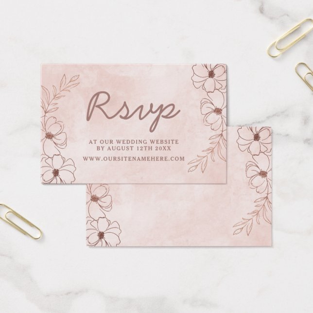 Blush Pink & Rose Gold Website RSVP Insérer des ca (Bureau)