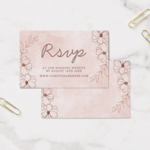 Blush Pink & Rose Gold Website RSVP Insert Cards