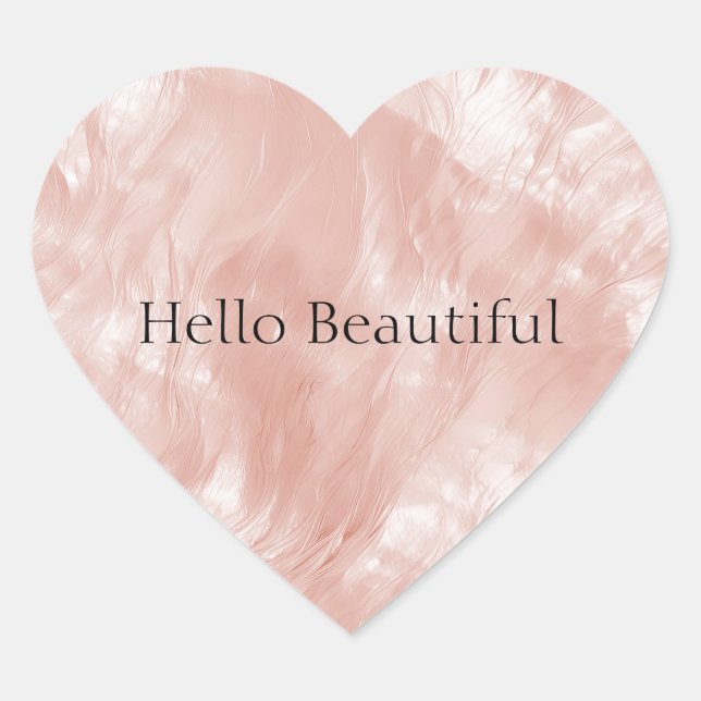 Blush Pink Rose  Heart Sticker (Front)