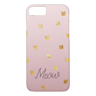 Blush Pink Rose Ombre Gold Cats Case-Mate iPhone Case