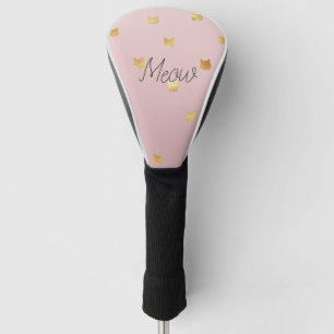 Blush Pink Rose Ombre Gold Cats Golf Head Cover
