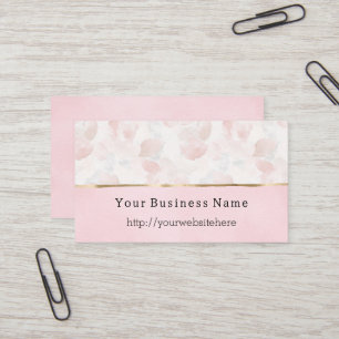 Blush Pink Rose Petal Floral Business name website Card