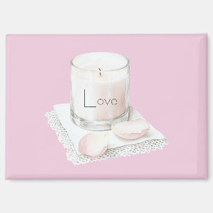 Blush pink rose petals candle magnet