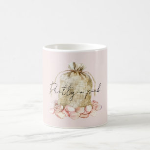 Blush Pink Rose Petals Floral Bag Coffee Mug