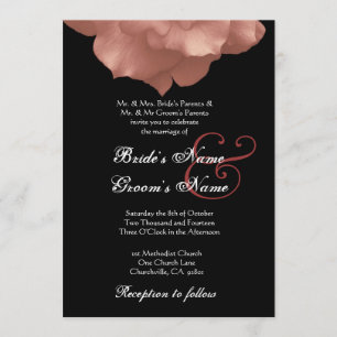 BLUSH PINK Rose Petals Wedding Invitation