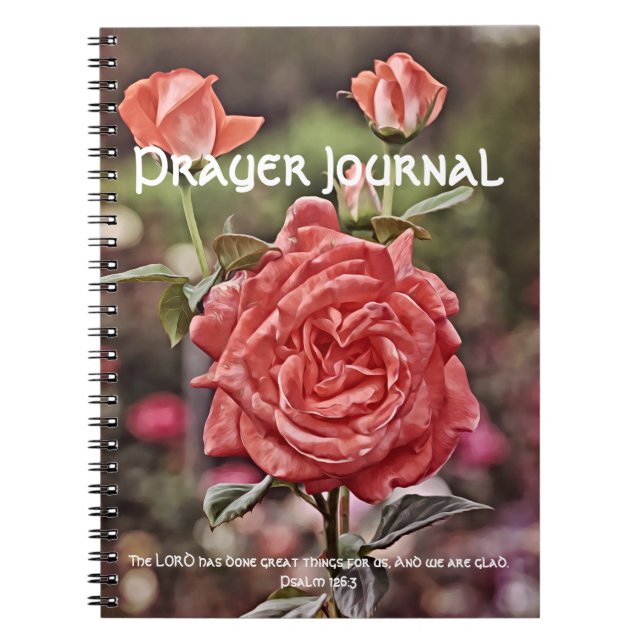 Blush Pink Rose Prayer Journal Psalm 126:3 (Front)