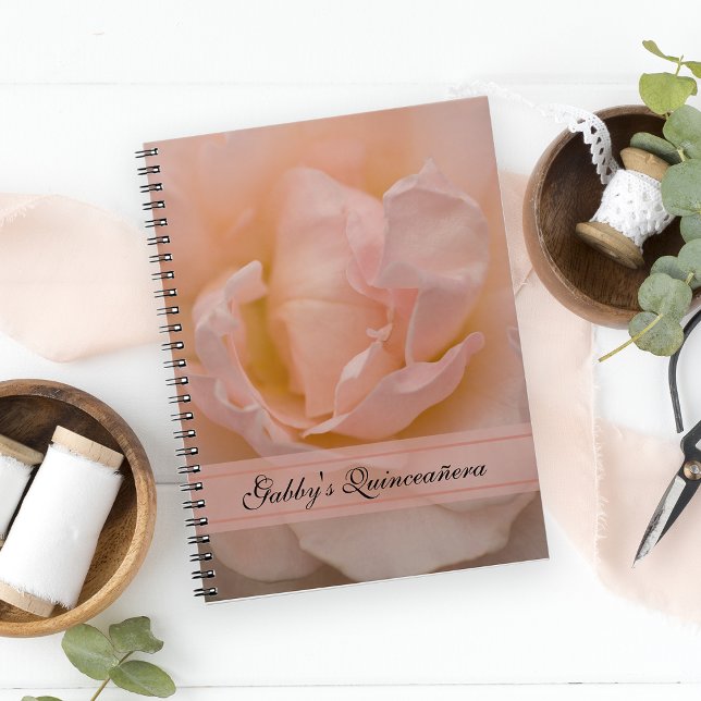 Blush Pink Rose Quinceañera Guest Book (Creator Uploaded)