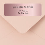 Blush pink rose return address label<br><div class="desc">Classic,  modern elegant blush pink,  rose faux metallic looking background.   Personalize and add your name and address.</div>