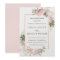 Blush Pink Rose Rustic Floral Wedding Invitation