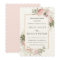 Blush Pink Rose Rustic Floral Wedding Invitation
