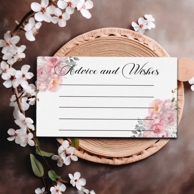 Blush Pink Roses Advice and Wishes Card (Creator Uploaded)