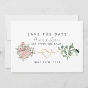 Blush Pink Roses and Greenery Wedding Save The Date
