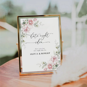 Blush Pink Roses Date Night Idea Sign