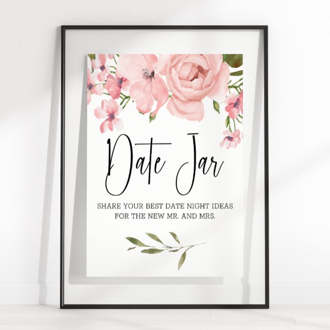 Blush Pink Roses Elegant Floral Date Night Sign (Creator Uploaded)