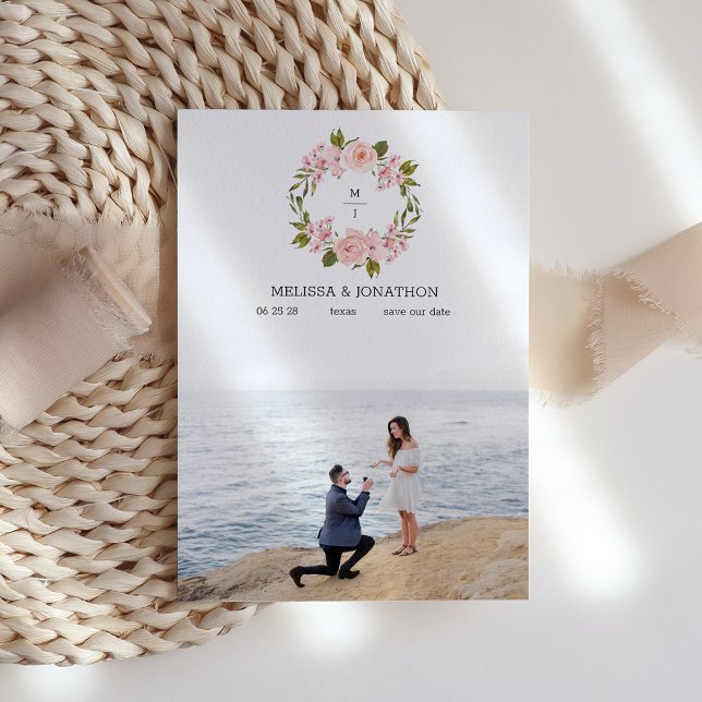 Blush Pink Roses Floral Image Save The Date (Creator Uploaded)