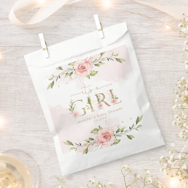Blush pink roses girl eucalyptus baby shower favour bag (Clipped)
