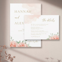 Blush Pink Roses Green Leaves Wedding Detail