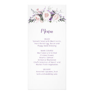 Blush Pink Roses Purple Wildflowers Wedding   Menu