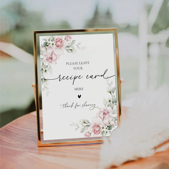Blush Pink Roses Recipe Card Sign (Creator Uploaded)