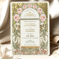 Blush Pink Roses Vintage Wedding Art Nouveau