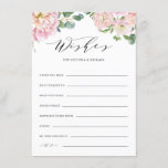 Blush Pink Roses Wedding Advice and Wishes Card<br><div class="desc">Give advice and well wishes to the newlyweds with this pretty floral wedding wishes cards. It features watecolor illustrations of garden roses,  hydrangeas and eucalyptus bouquets with an elegant script. Personalize by adding names and other details. These blush pink floral advice cards are perfect for spring and garden weddings.</div>