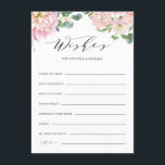Blush Pink Roses Wedding Advice and Wishes Card<br><div class="desc">Give advice and well wishes to the newlyweds with this pretty floral wedding wishes cards. It features watecolor illustrations of garden roses,  hydrangeas and eucalyptus bouquets with an elegant script. Personalize by adding names and other details. These blush pink floral advice cards are perfect for spring and garden weddings.</div>