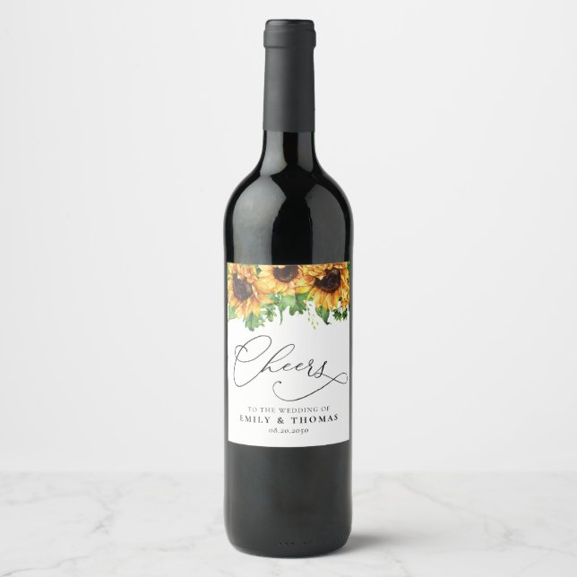 Blush Pink Roses Wedding Wine Label (Front)