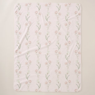 Blush Pink Roses White Tulips   Sherpa Blanket